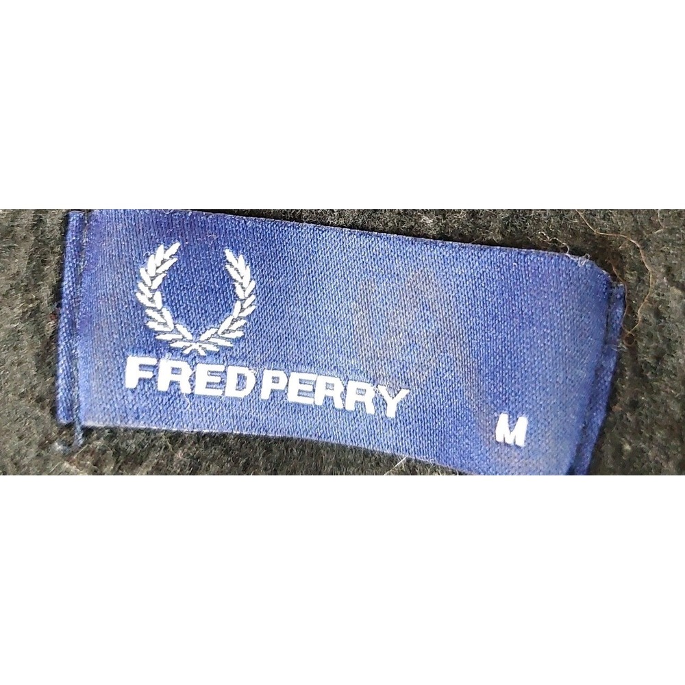 Y2K Fred Perry Mens Medium M Black Track Jacket Full Zip - Picture 5 of 12